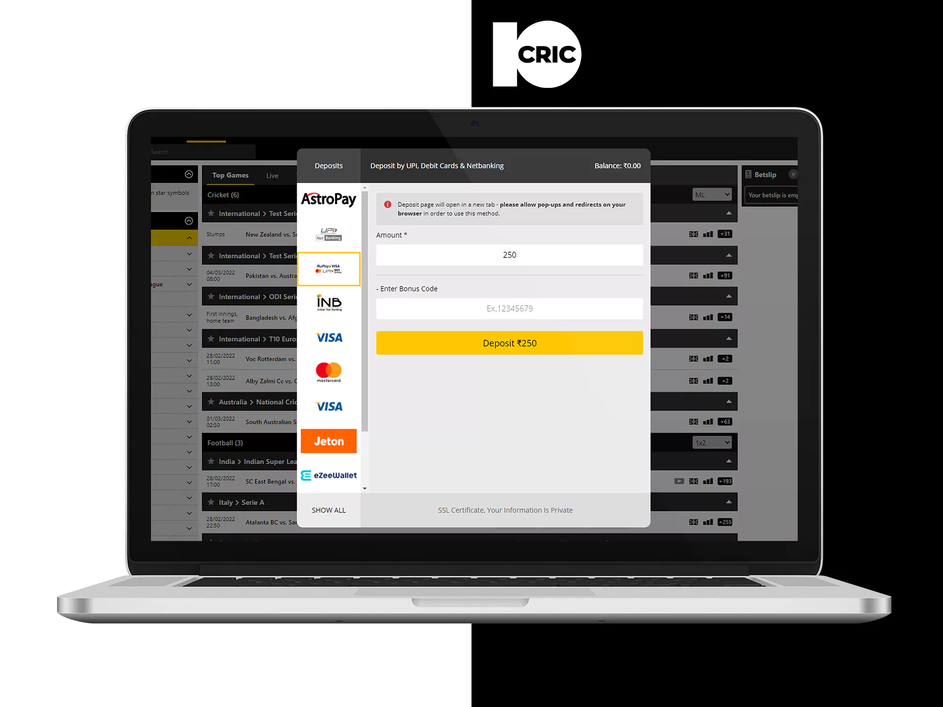 First deposit is nessesary for bonuses.