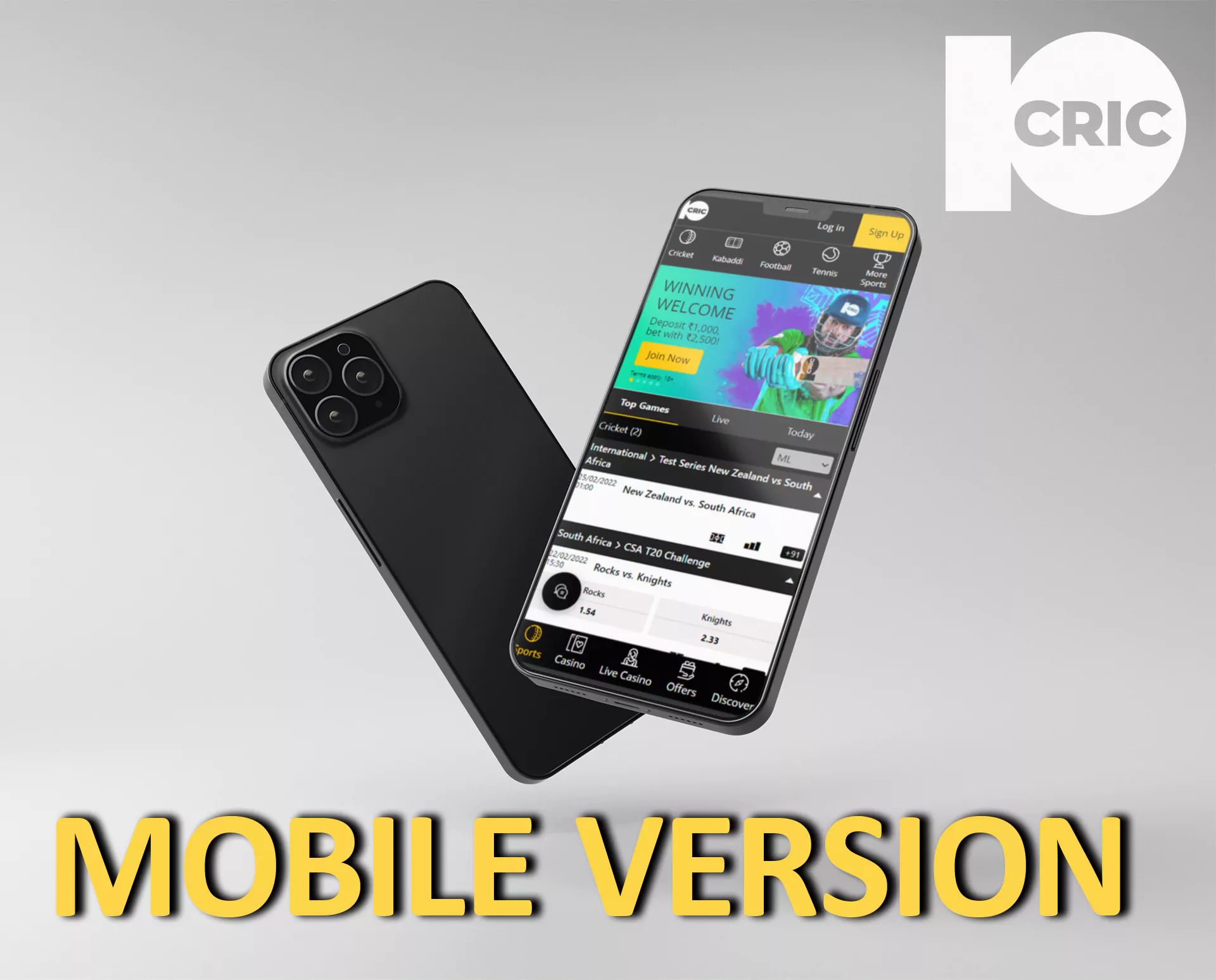 You can also use the mobile version of the 10cric site.
