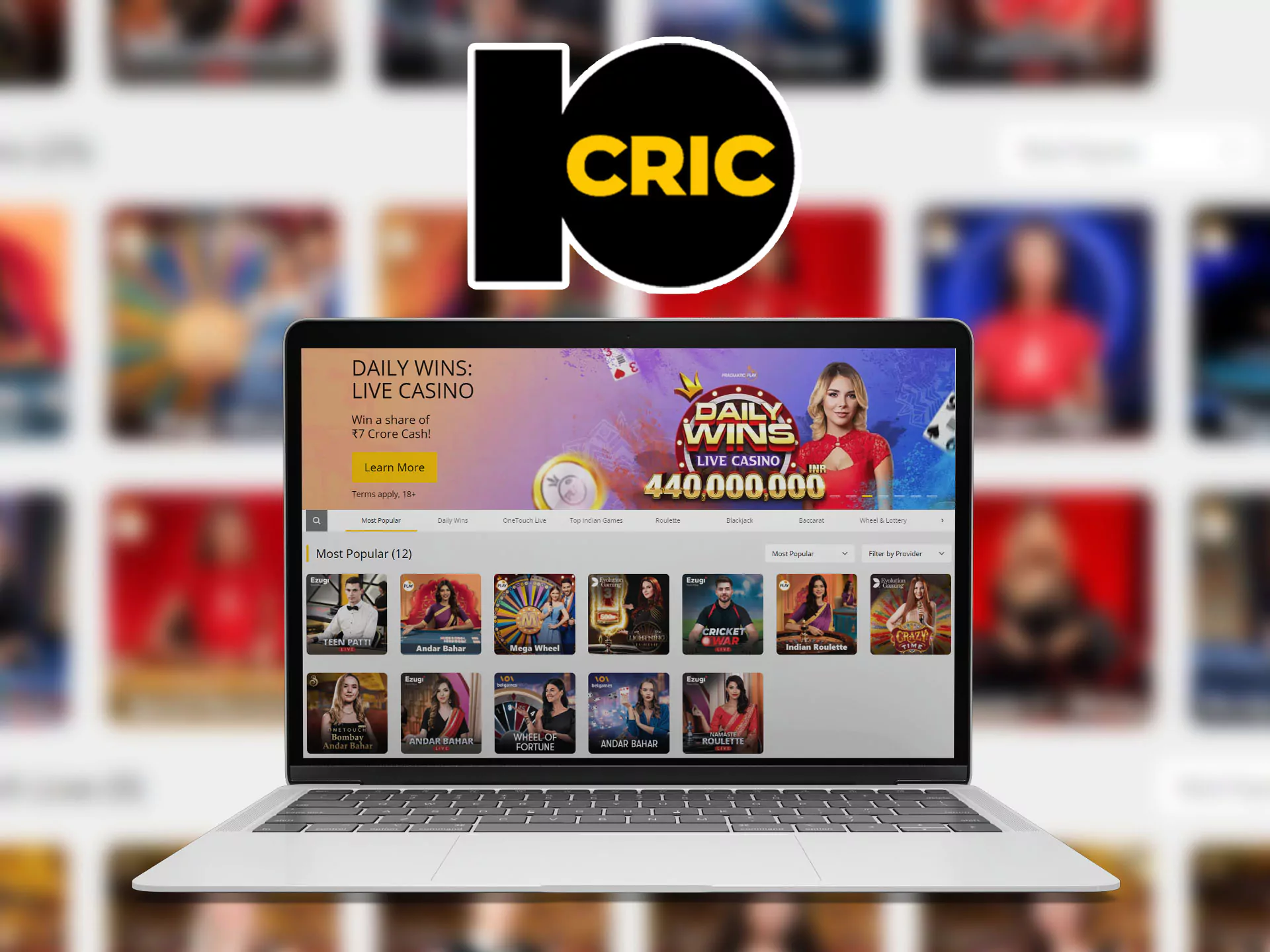 10Cric supports games with live dealers.