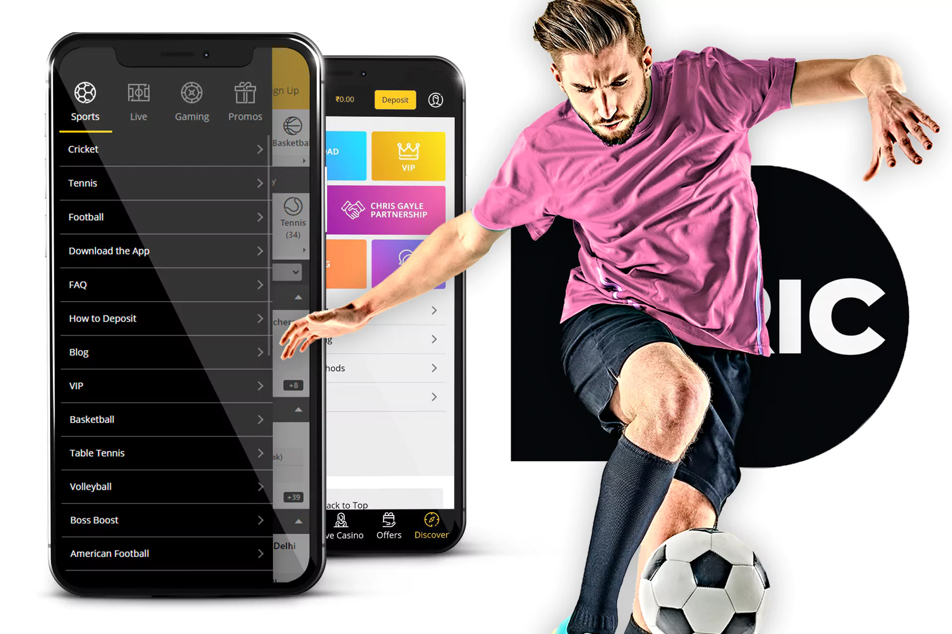 You can bet on football in the 10Cric app.