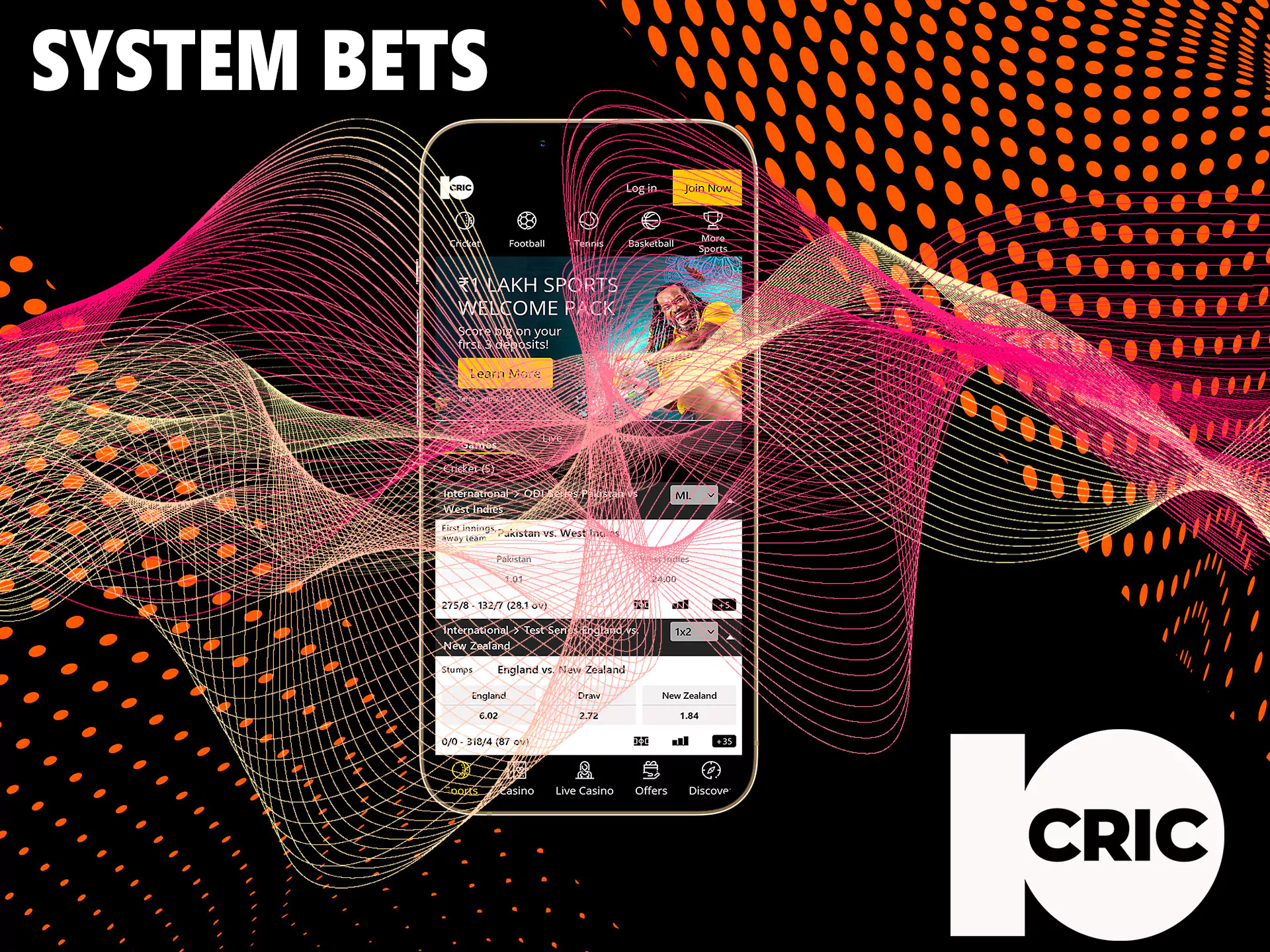 This type of bets in 10Cric is very similar to accumulative bets, only you can bet on fewer events.